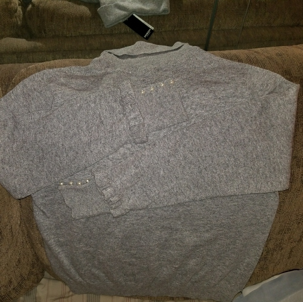 Gray Turtleneck Long Sleeve Sweater
